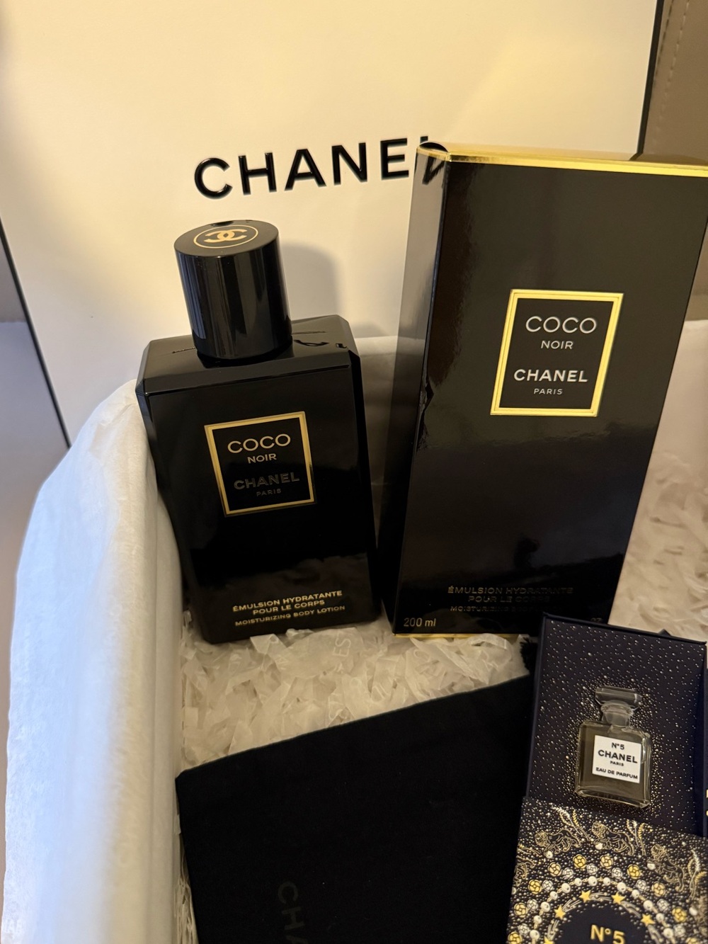 Chanel Coco Noir Moisturizing Body Lotion with a box